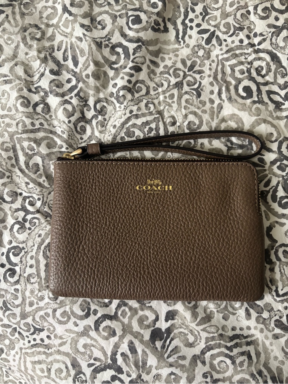 Leather Coach Wristlet